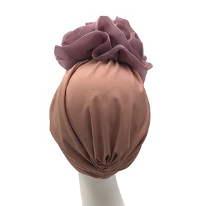 Turban Vintage grande fleur couvre-chef femme turban complet chapeau <span class=keywords><strong>chimio</strong></span> casquette - Product Image 3
