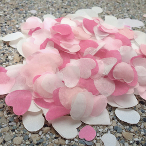 Confettis en papier de soie en forme de coeur ROSE & BLANC pour les fêtes de mariage - Product Image 2
