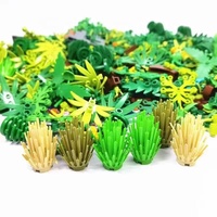Bloques de Construcción de Plantas Variadas al por Mayor, 1 kg, Hojas, Arbustos, Flores, Juguete de Bloques de Construcción