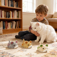 12 jouets électriques de simulation de petit hamster pour divertir les chats