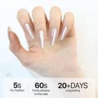 AIERFEI – Lot de 24 faux ongles réutilisables, design de luxe, en gel, pour femmes, mariage, fête, usage quotidien, vente en gros, en vrac, pour les bouts des doigts
