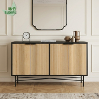 Buffet en bois écologique à 4 portes avec pieds en métal pour salle à manger et cuisine, meuble de rangement, vente directe usine