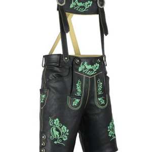 Lederhosen bavaroises noires de qualité supérieure, vêtements traditionnels pour festivals, tailles européennes 46 à 62, en stock - Product Image 1