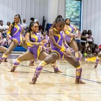 Normzl gros danse justaucorps Dancewear jaune violet frange Cheerleading Costume Majorette danse équipe uniformes tenues de danse