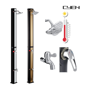 CYEN 35 L <span class=keywords><strong>Prix</strong></span> usine Nouveau design <span class=keywords><strong>Douche</strong></span> <span class=keywords><strong>solaire</strong></span> carrée en PVC pour <span class=keywords><strong>piscine</strong></span> extérieure Énergie verte Noir et Argent - Product Image 2