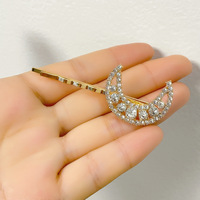 Barrette à cheveux en alliage étoile et lune style coréen, ornée de strass et de diamants, pour femme, accessoire de frange minimaliste et tendance