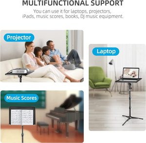 MG <strong>Tall</strong> Projector Tripod <strong>Stand</strong> Foldable Laptop Tripod <strong>Stand</strong> Height Adjustable Portable Outdoor for 13in to 32in Black <strong>TV</strong> <strong>Stand</strong> - Product Image 4