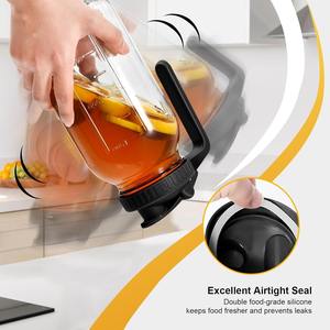 Jarra de vidrio con tapa de 2 cuartos, tipo Mason, con boquilla de boca ancha, para leche materna, té helado y bebidas frías - Product Image 4