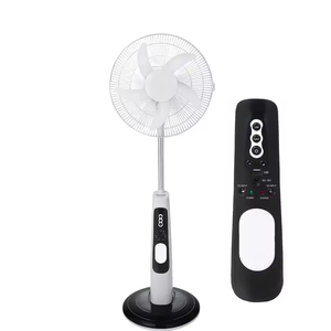 Ventilateur solaire sur pied d'urgence rechargeable à 9 vitesses de vent de haute qualité de 18 pouces avec lumière LED Ventilateur sur pied rechargeable à distance - Product Image 2