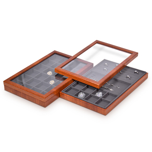 Jinsky Bán Buôn Biểu Tượng Tùy Chỉnh Đồ Trang Sức Bằng Gỗ Lưu Trữ Tổ Chức Khay Với Acrylic Nắp Bông Tai Vòng Cổ Vòng Cổ Trang Sức Hiển Thị Trường Hợp - Product Image 4
