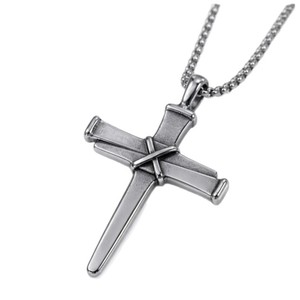yunnique <b>Cross</b> Necklace Stainless Steel Unisex Pendant Geometric Design Heavy Duty Hip Hop Street Trendy Jewelry - Product Image 5