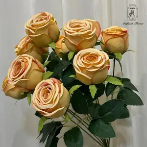 DKB Factory Customized Color Gem Rose Bouquet Flower Single Piece High Quality Customized Rose Flower Bunch Silk Peony