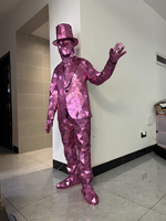 Costume de scène réfléchissant rose miroir pour homme, tenue intégrale, performance de danse, mascotte, taille personnalisée, OEM