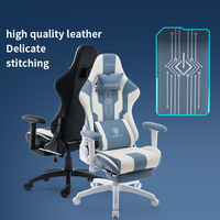 Chaise de bureau pivotante de haute qualité, au design élégant, avec dossier haut et repose-pieds, idéale pour le gaming
