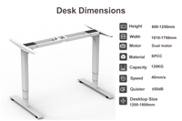 Pieds de bureau réglables électriques autonomes à hauteur réglable pour bureau à domicile, 2 moteurs, 120 kg, design de bureau assis-debout pour PDG et managers