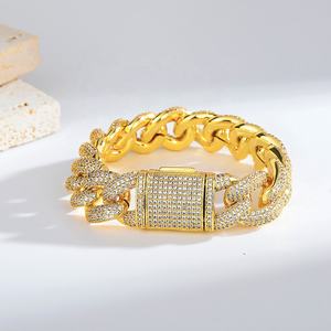 OUGEPHELI - Collar Cubano de 17 mm y 4 Filas con Circonitas Cúbicas, Estilo Hip Hop, Cadena Cubana, Eslabones Cubanos, Collar Miami - Product Image 4