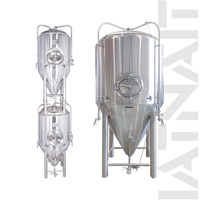 Fermenteur conique en acier inoxydable SUS304 de 1000 L avec pompe et moteur, système CIP, refroidissement par enveloppe glycolée pour la fermentation de la bière