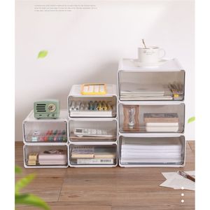 Tiroirs de rangement, organisateur de bureau, support pour documents et articles divers, boîte de rangement de cosmétiques, armoire de bureau à domicile, papeterie empilable - Product Image 1