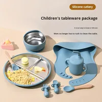 Nouvelle Tendance : Ensemble Assiette, Bol et Cuillère en Acier Inoxydable pour Tout-Petits, Écologique, Antidérapant, à Motifs de Dessins Animés, Compatible Lave-Vaisselle et Non Toxique