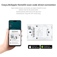 Sakelar Sentuh Pintar WiFi untuk Kontrol HomeKit Siri 1/2/3/4 Gang Bahan ABS Tahan Air Mode Ganda