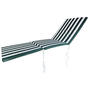 Cojín para Tumbona de Jardín, 58x180 cm, 4 cm de Grosor, Verde con Rayas Blancas, Respaldo para Silla de Exterior - Product Image 3