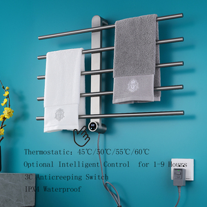 <span class=keywords><strong>Sèche</strong></span>-serviettes électrique YaKe, support <span class=keywords><strong>mural</strong></span> brossé pour salle de bain, chauffe-serviettes <span class=keywords><strong>mural</strong></span>, séchoir à serviettes - Product Image 5