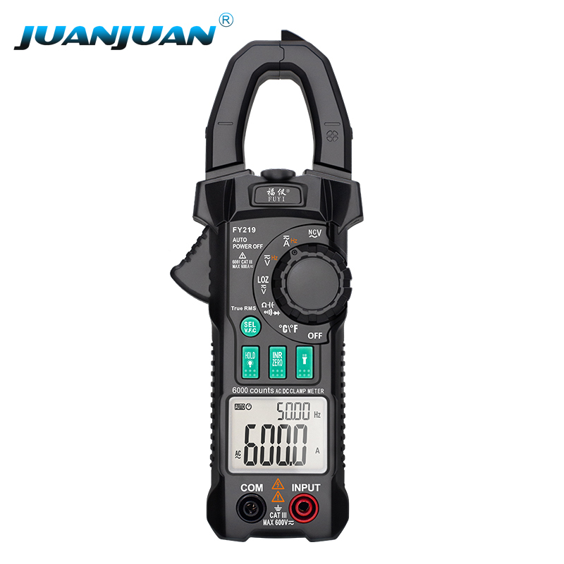 Высокоточные Цифровые токоизмерительные клещи, мультиметр True RMS Авто Диапазон VFC емкость NVC Mastfuyi FY219 AC DC