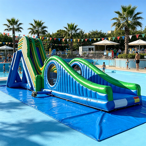 <span class=keywords><strong>Toboggan</strong></span> aquatique gonflable extérieur jaune <span class=keywords><strong>XXL</strong></span> personnalisé à double piste, certifié CE, usage commercial, en PVC - Product Image 2