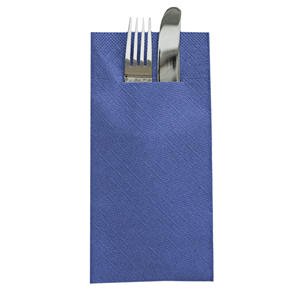 Pocket-Servilletas Uni azul 40x40 cm 1/8-Fold de Tisú-Deluxe - Product Image 1
