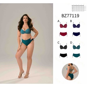 HDJ Plus Size One Piece Swimsuit Bandeau <b>Tummy</b> <b>Control</b> Swimwear BZ77119 - Product Image 1