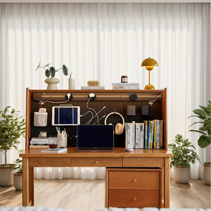 Wooden <strong>Desk</strong> Storage Rack Integrated Shelving <strong>Unit</strong> for Desktop &amp; Bookshelf - Product Image 6