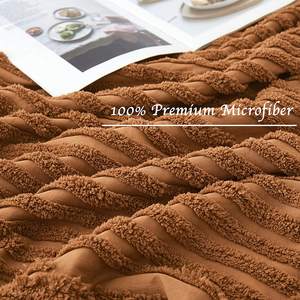 Juego de funda nórdica King de 5 piezas, juegos de cama para el hogar moderno, fundas de edredón Súper suaves y con mechones - Product Image 3