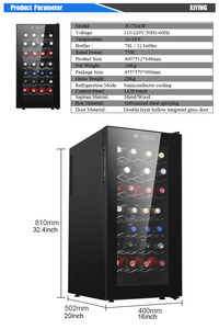 Vitrine <span class=keywords><strong>à</strong></span> 32 bouteilles avec portes vitrées intégrées, réfrigérateur <span class=keywords><strong>à</strong></span> <span class=keywords><strong>vin</strong></span> électrique <span class=keywords><strong>à</strong></span> semi-conducteurs pour usage domestique ou hôtelier - Product Image 4