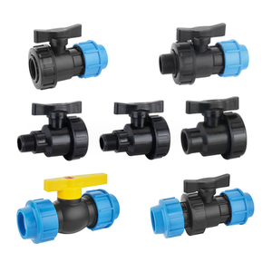 أنابيب مياه للحدائق بالبوليمر, تركيبات ضغط PP للتحكم في ري الحدائق، صمام كروي ذو صمام وصلة أنثى - Product Image 1