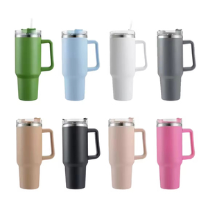 Portable 40oz 1200ml Stainless Steel Vacuum Insulated Tumbler Cup <b>with</b> <b>Straw</b> and Handle - Product Image 1