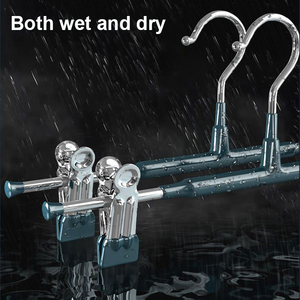 Đa Stackable Tiết Kiệm Không Gian Móc Kim Loại Váy Móc Có Thể Điều Chỉnh Clip Cho Váy Quần Móc Áo Với Clip - Product Image 3