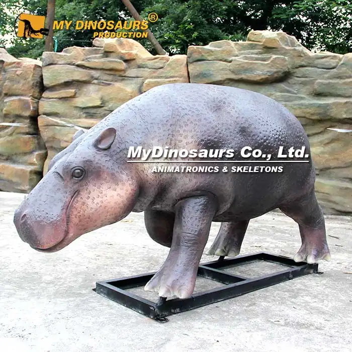 MY Dino FD025 Realistic Fiberglass Animal Statue Hippopotamus Sculpture