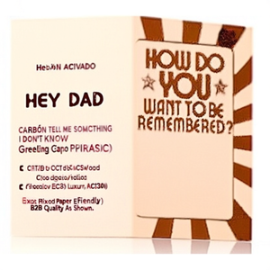 Carte de vœux 'Hey Dad Tell Me Something I Don't Know' en papier de haute qualité, écologique, qualité B2B de luxe, comme indiqué - Product Image 2