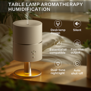 Bestseller all'ingrosso lampada da tavolo ad ultrasuoni luce notturna silenziosa umidificatore olio essenziale 3-in-1 Aroma <span class=keywords><strong>diffusore</strong></span> per camera da letto - Product Image 2