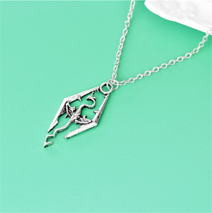Collier Pendentif Dinosaure Vintage ZRM Fashion, Pendentifs Dragon Skyrim <span class=keywords><strong>Elder</strong></span> Scrolls, Bijoux en Alliage de Zinc pour Hommes et Femmes - Product Image 4