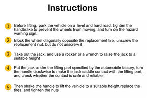 1톤 4000파운드 용량 수동식 시저 잭 리프트 핸드 잭 자동차 타이어 교체용 - Product Image 6
