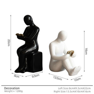 Sculpture de lecteur en céramique, serre-livres décoratif, artisanat personnalisé, décoration pour la maison, le bureau et le salon, cadeau, directement de l'usine - Product Image 5
