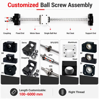 Kit complet de vis à billes SFU de haute précision pour mouvement linéaire CNC, avec écrou, boîtier, unité de support BK BF et coupleur, à filetage roulé