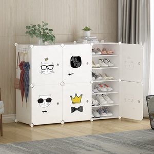 <span class=keywords><strong>Scarpiera</strong></span> Moderna in Plastica Fai-da-Te a 6 Livelli, Nera e Bianca, Economica, Facile da Montare, Grande Capacità, per Casa, Hotel, Magazzino - Product Image 1