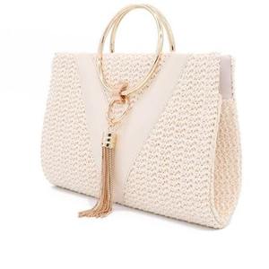 Dropshipping Shopify bolsos de noche de gran capacidad para mujer con borla de mango de Metal y bandolera de cadena para bodas y fiestas - Product Image 3