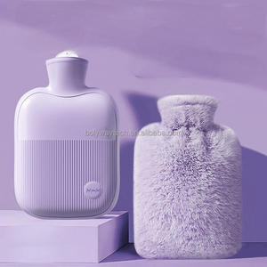 Bouteille d'eau chaude en caoutchouc à vente chaude avec housse moelleuse, luxe doux, 2L, <span class=keywords><strong>grande</strong></span> bouteille d'eau chaude pour le <span class=keywords><strong>lit</strong></span>, nuits douillettes, soulagement <span class=keywords><strong>de</strong></span> la douleur - Product Image 2