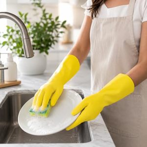 Gants longs en latex jaune pour la maison - Product Image 5