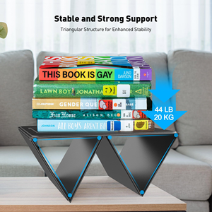 PU Portable Leather Adjustable Laptop Riser Stand for <b>Desk</b> Holder Riser for Lap Bed Travel - Product Image 3