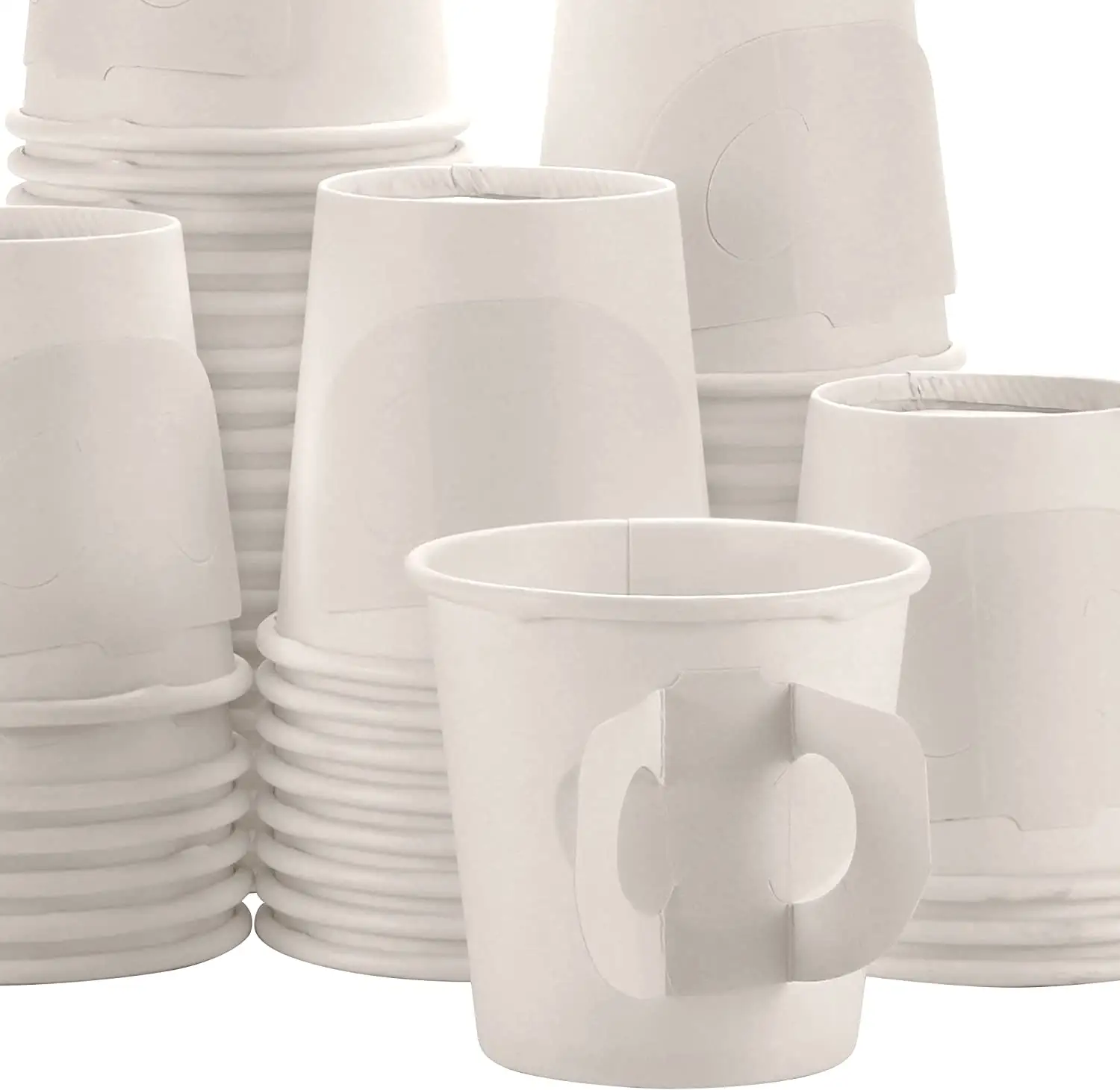 Boissons chaudes thé Logo personnalisé tasse en papier 8 oz tasse en papier jetable à paroi unique tasses à café chaud avec poignée