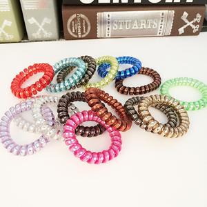 <span class=keywords><strong>Chouchou</strong></span> en <span class=keywords><strong>plastique</strong></span> coloré de ligne téléphonique classique de mode pour des femmes de filles - Product Image 2